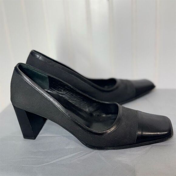 Coach Melora Black Square Toe Heels Made in Italy Women’s 7B VTG Quiet Luxury - Picture 5 of 8